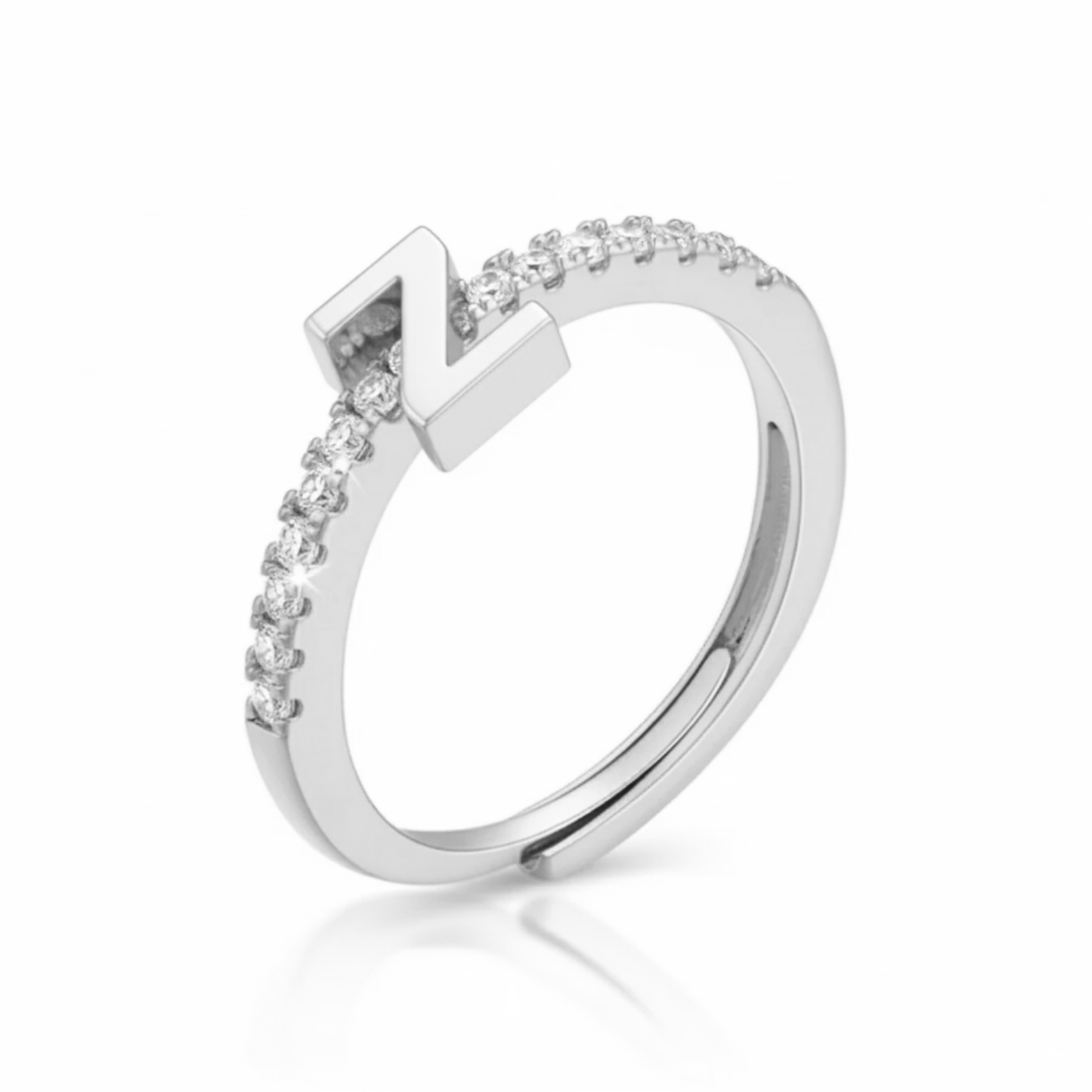 Adjustable Initial Ring "Sparkle"
