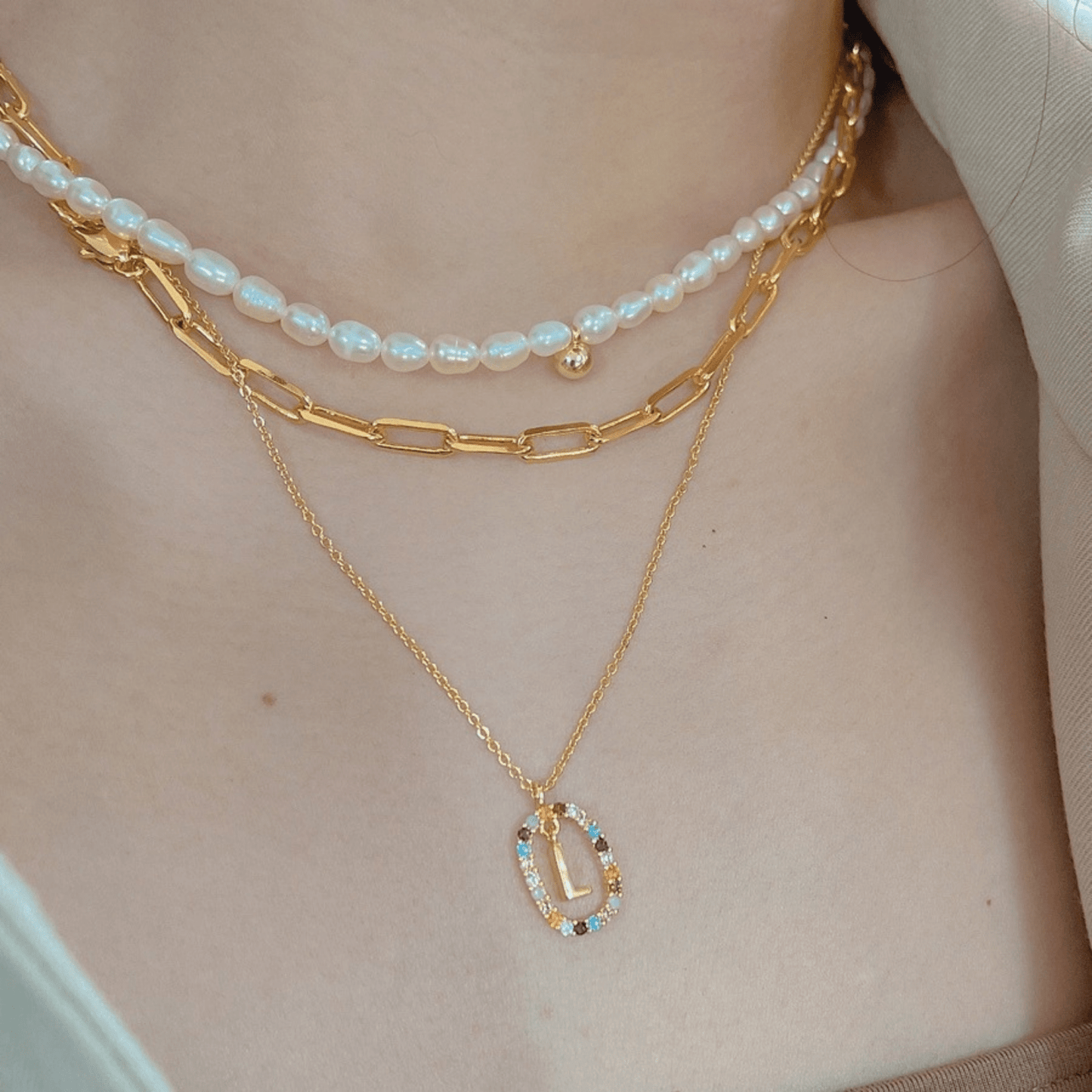 RICCARDI - COLLIER "Rainbow Shine Initial" - Riccardi