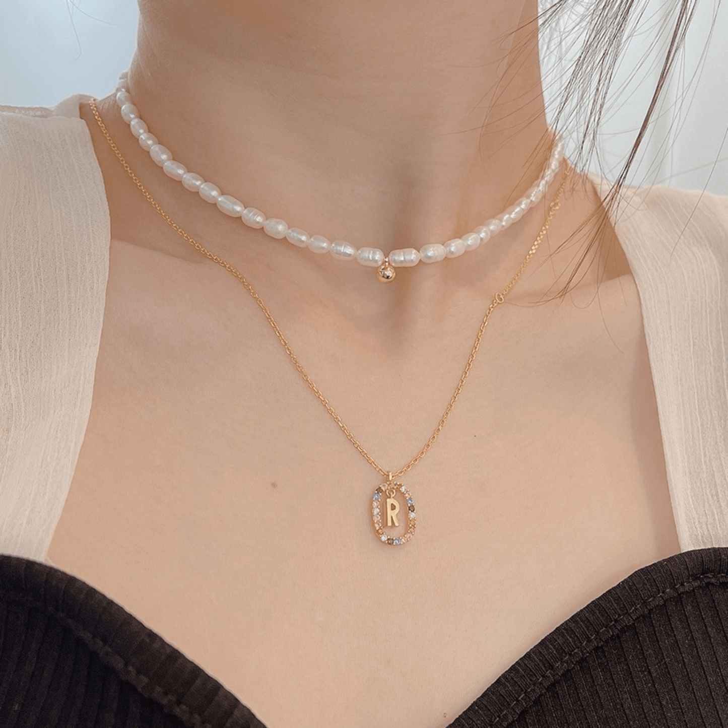 RICCARDI - COLLIER "Rainbow Shine Initial" - Riccardi