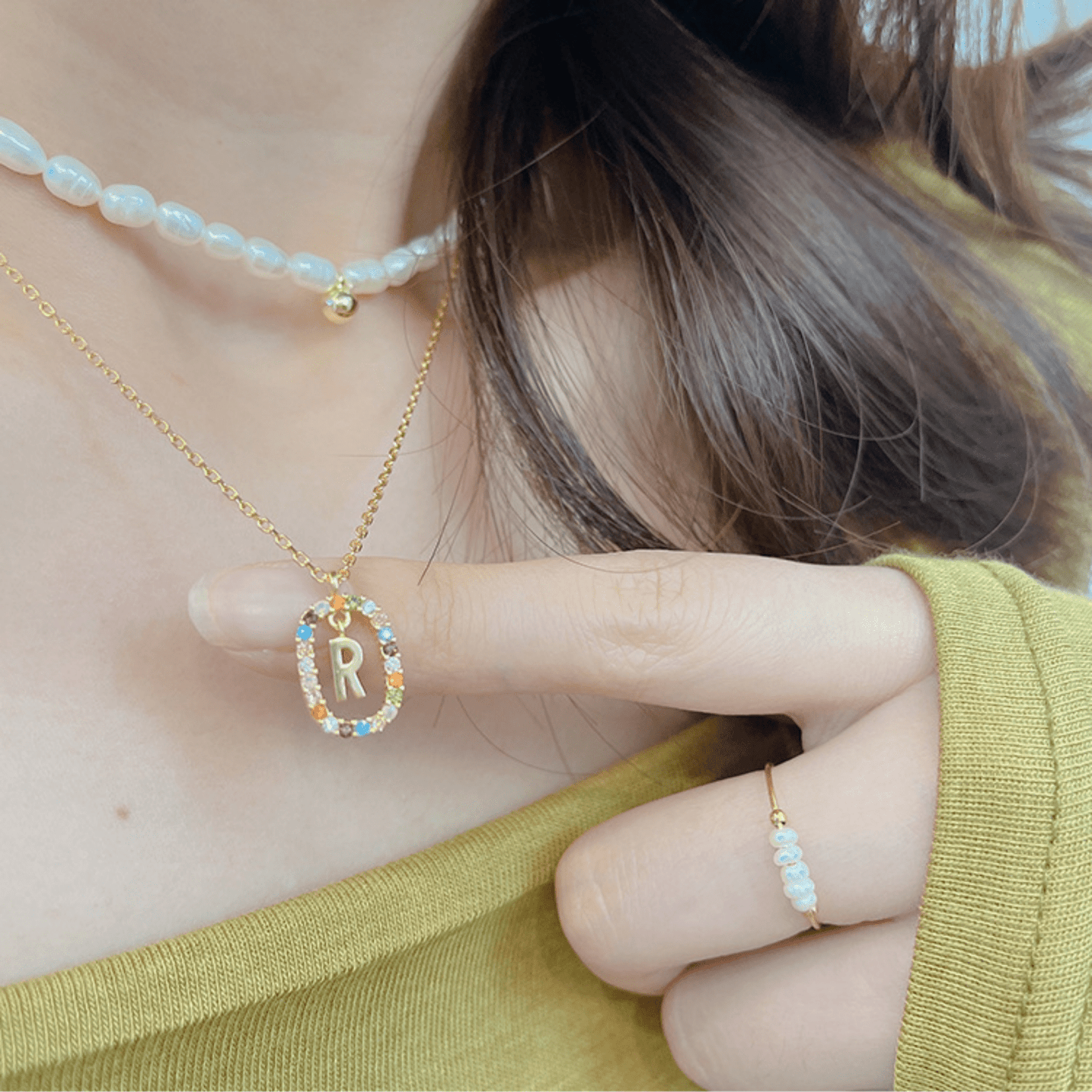 RICCARDI - COLLIER "Rainbow Shine Initial" - Riccardi