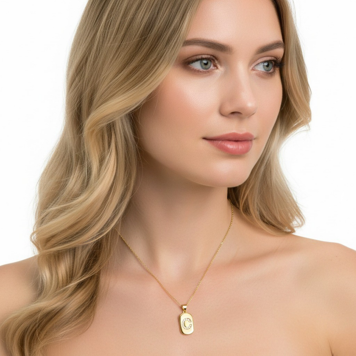 Initial Necklace "Glow Sparkle"