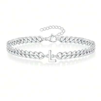 Initial Bracelet "Curb Letter"