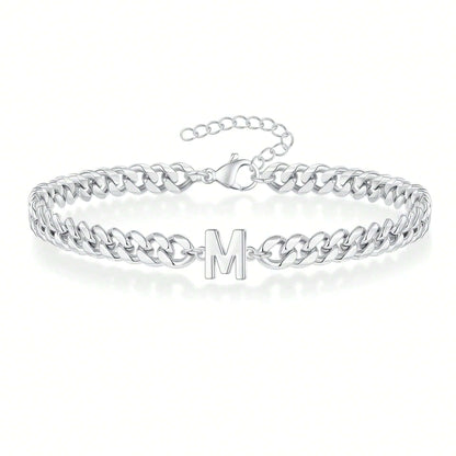 Initial Bracelet "Curb Letter"