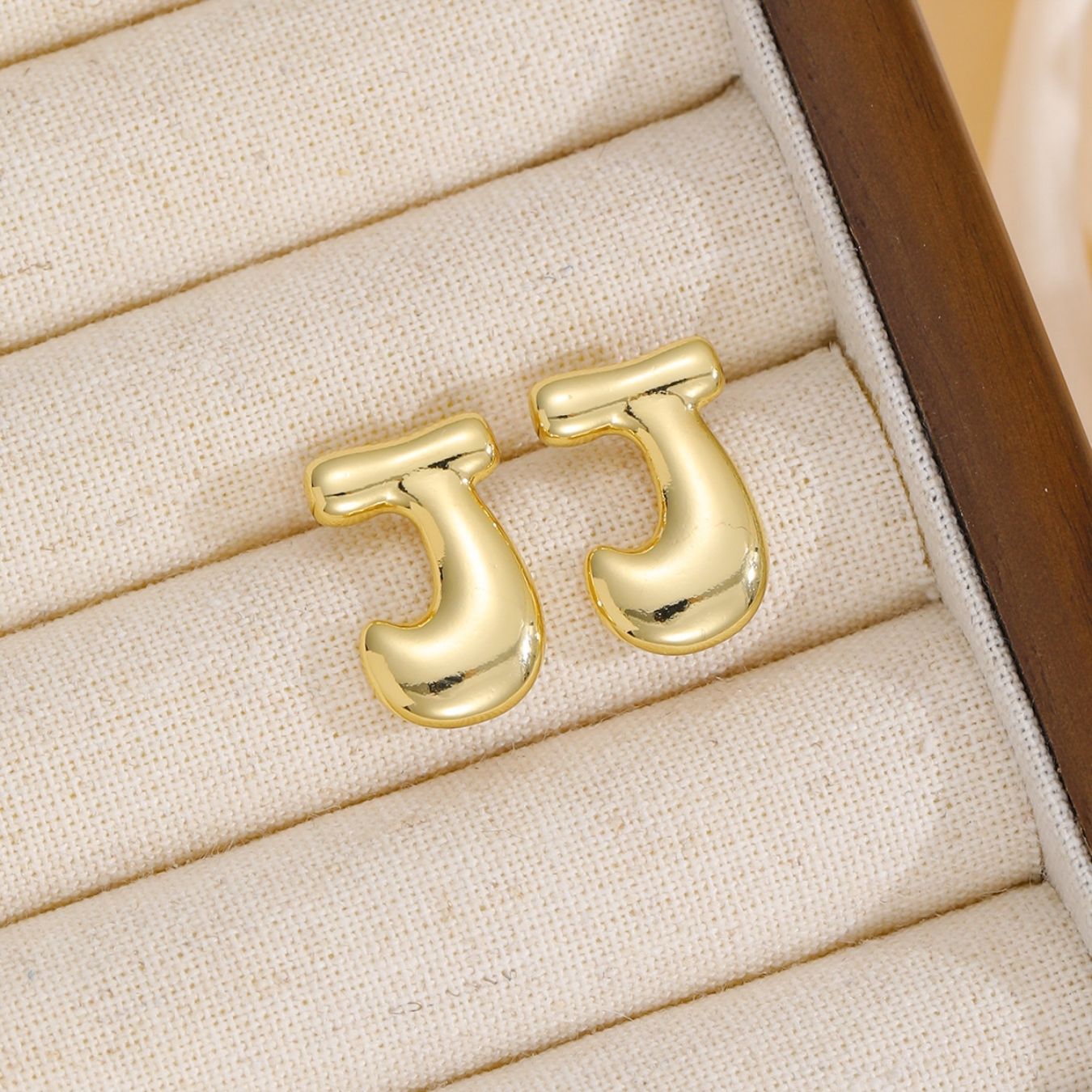 Initial Earrings "Luxe Bubble"