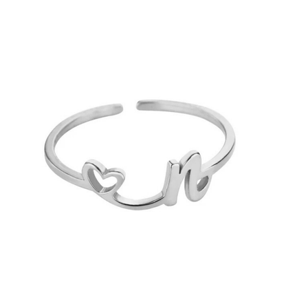 Adjustable Initial Ring "Pretty"