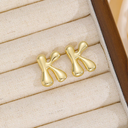 Initial Earrings "Luxe Bubble"
