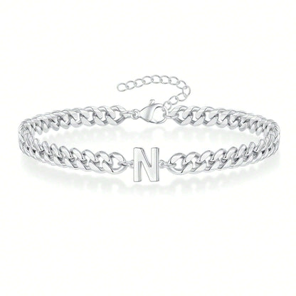 Initial Bracelet "Curb Letter"