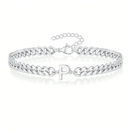 Initial Bracelet "Curb Letter"