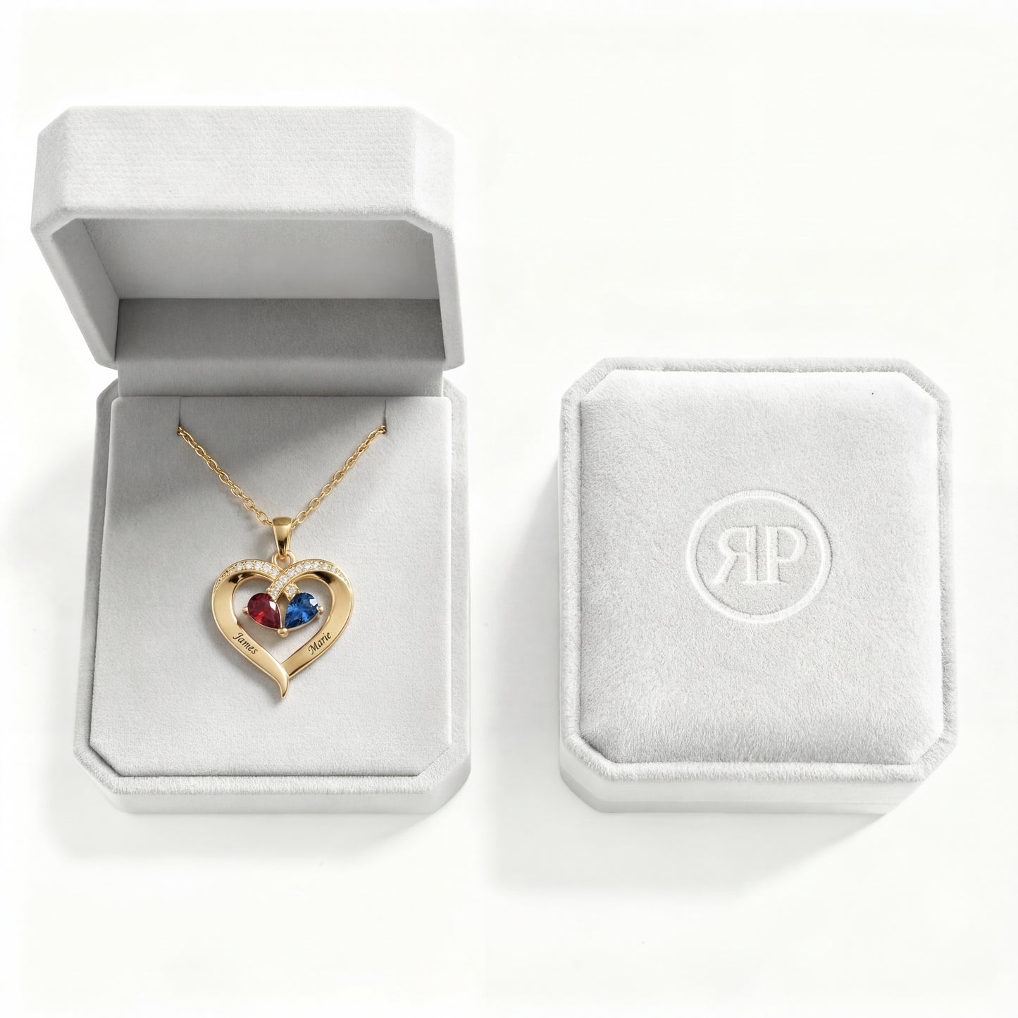 Name Necklace "Entwined Hearts"