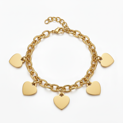 Initial Bracelet "Custom Hearts"