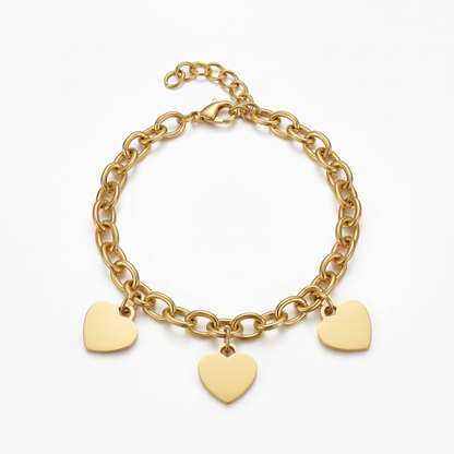 Initial Bracelet "Custom Hearts"