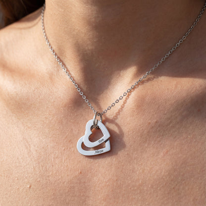Name Necklace "Nested Hearts"
