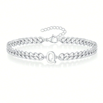 Initial Bracelet "Curb Letter"