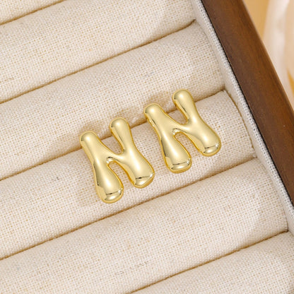 Initial Earrings "Luxe Bubble"