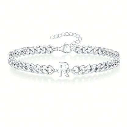 Initial Bracelet "Curb Letter"