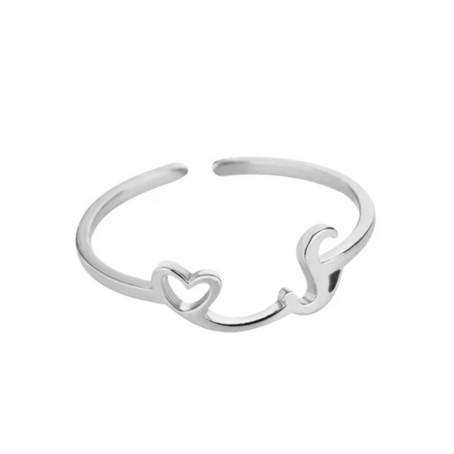 Adjustable Initial Ring "Pretty"
