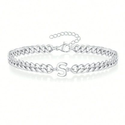 Initial Bracelet "Curb Letter"