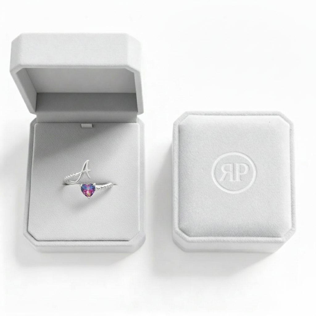 Adjustable Initial Ring "Mermaid Tail"