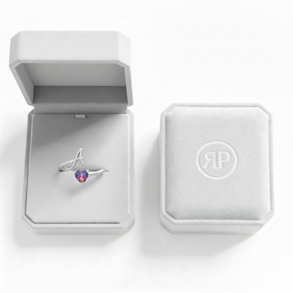 Adjustable Initial Ring "Mermaid Tail"
