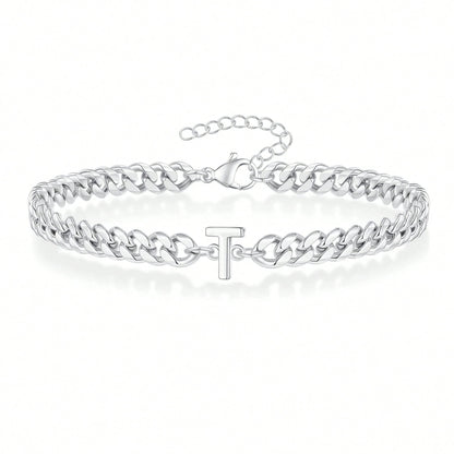 Initial Bracelet "Curb Letter"