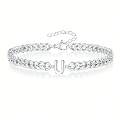 Initial Bracelet "Curb Letter"
