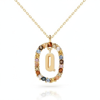 Initial Necklace "Rainbow"