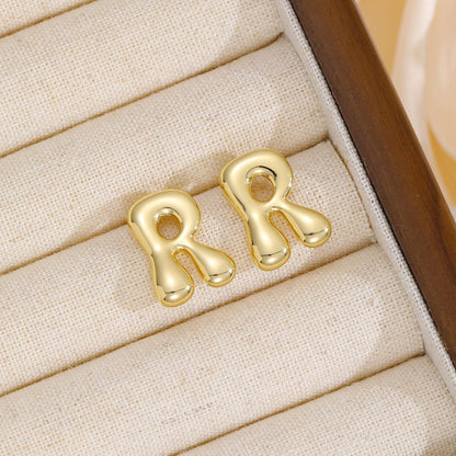 Initial Earrings "Luxe Bubble"