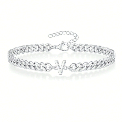 Initial Bracelet "Curb Letter"