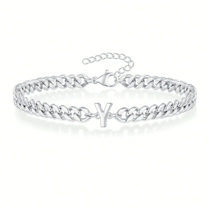 Initial Bracelet "Curb Letter"