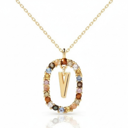 Initial Necklace "Rainbow"
