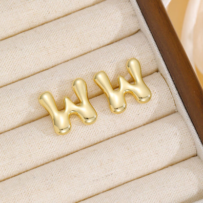 Initial Earrings "Luxe Bubble"