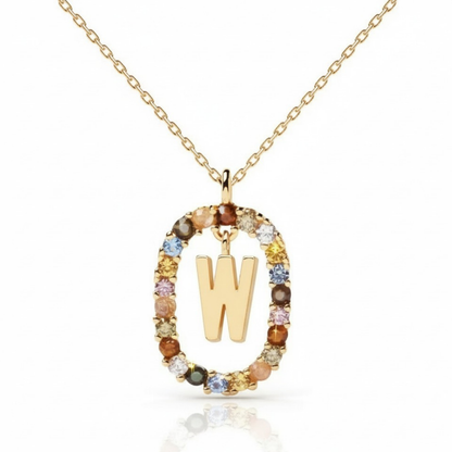 Initial Necklace "Rainbow"