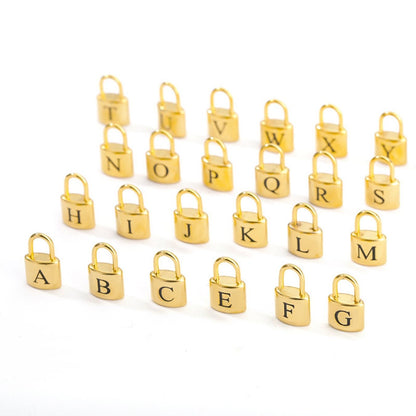 Initial Necklace "Gold Lock"