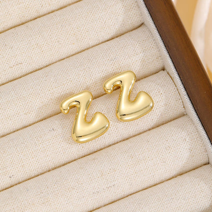Initial Earrings "Luxe Bubble"