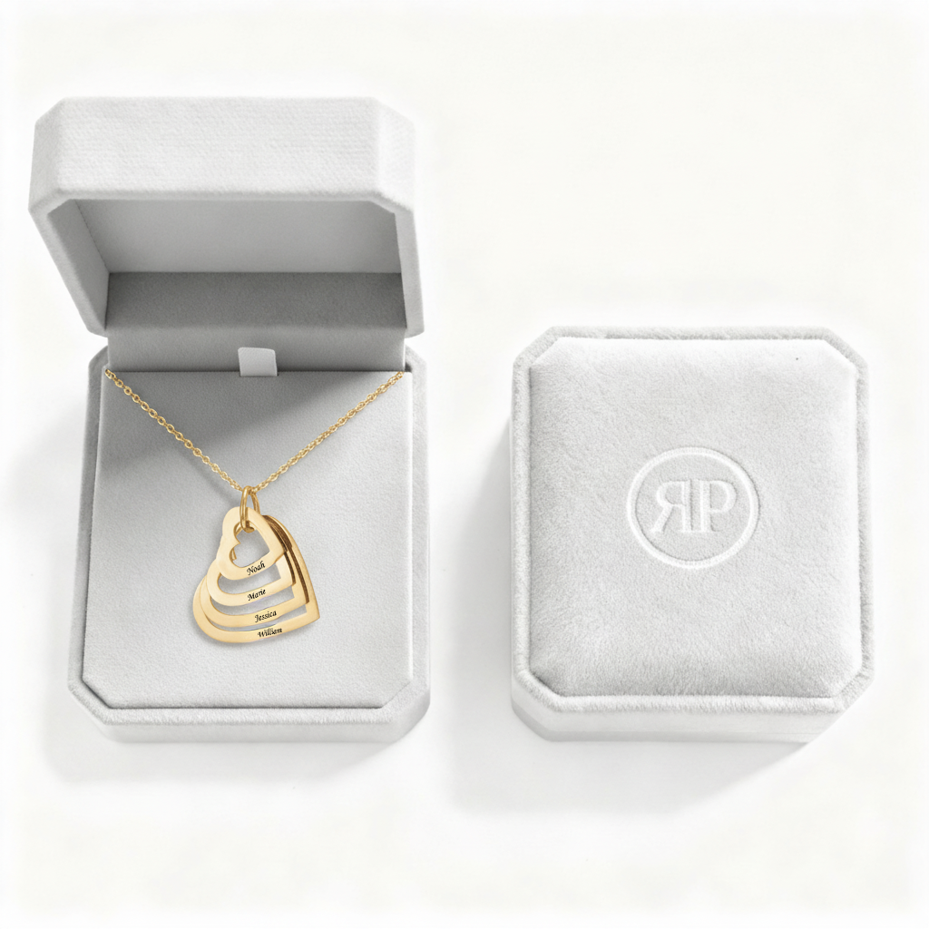 Name Necklace "Nested Hearts"