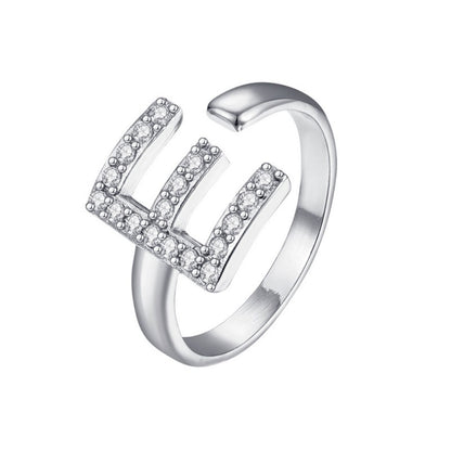 Adjustable Initial Ring "Twinkle"