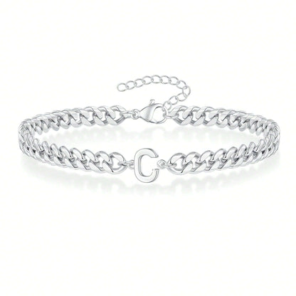 Initial Bracelet "Curb Letter"