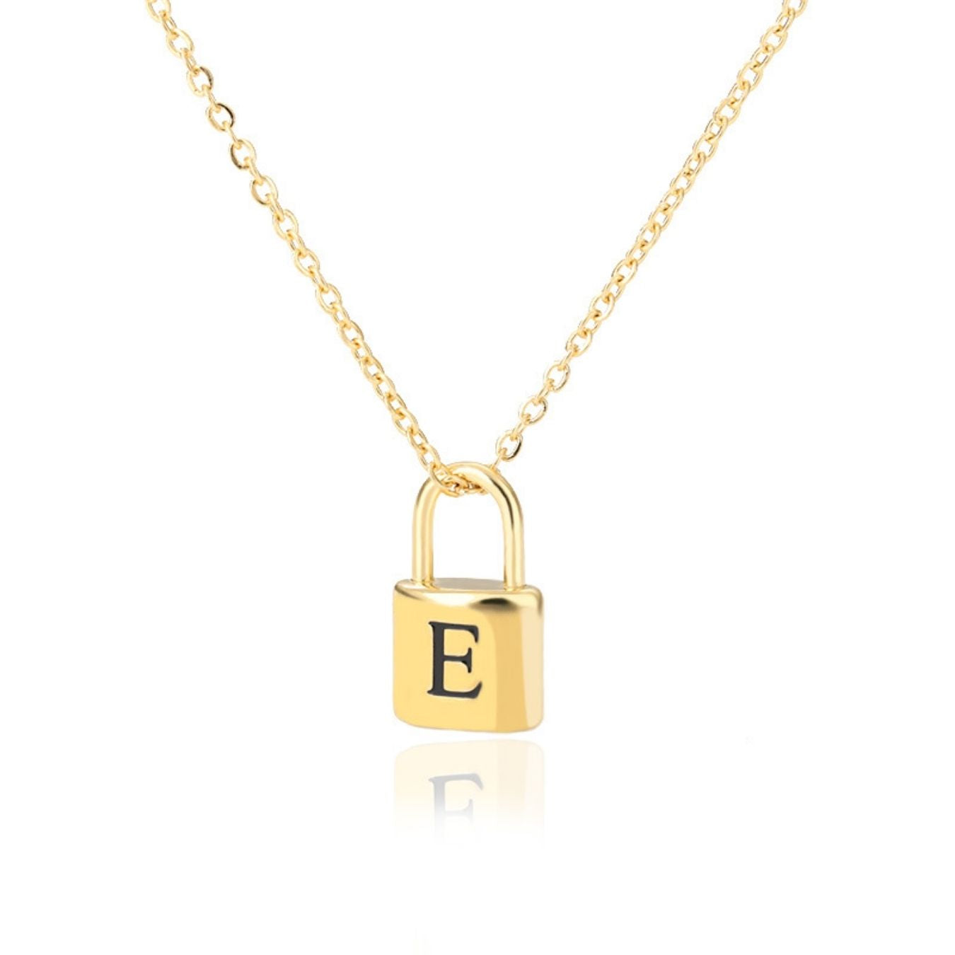 Initial Necklace "Gold Lock"