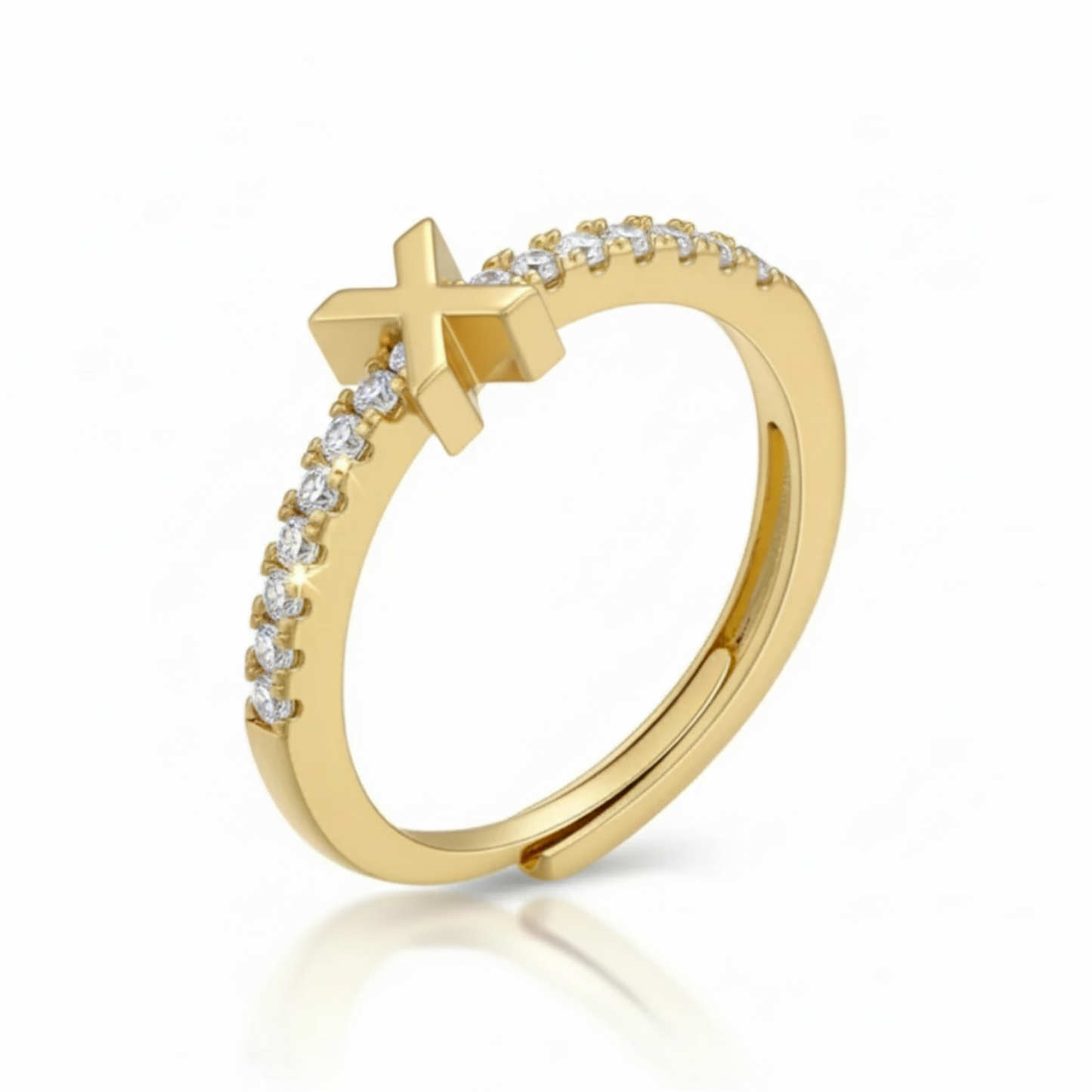 Adjustable Initial Ring "Sparkle"