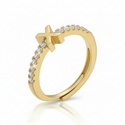 Adjustable Initial Ring "Sparkle"