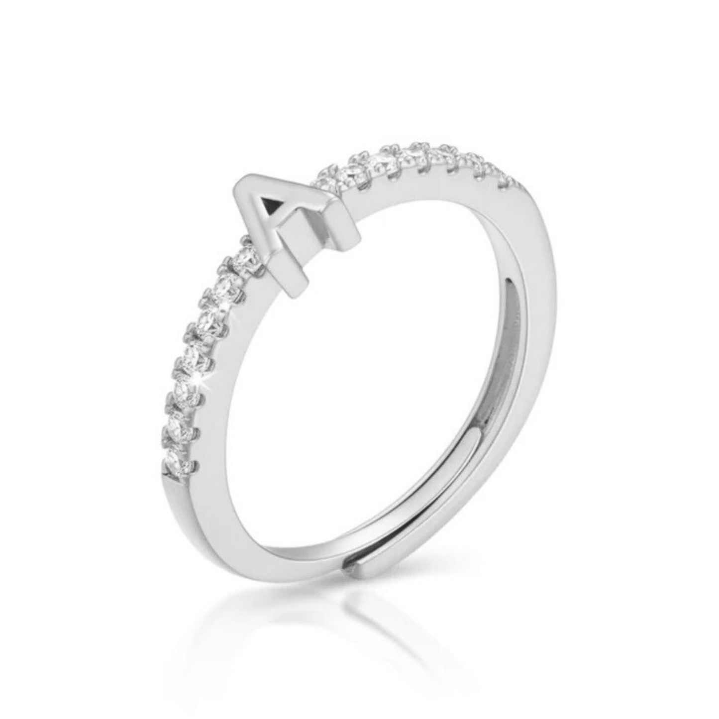 Adjustable Initial Ring "Sparkle"