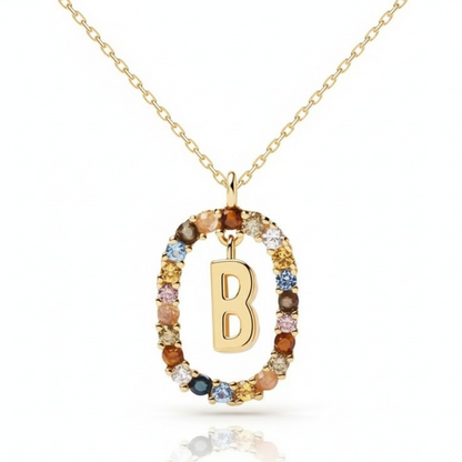 Initial Necklace "Rainbow"