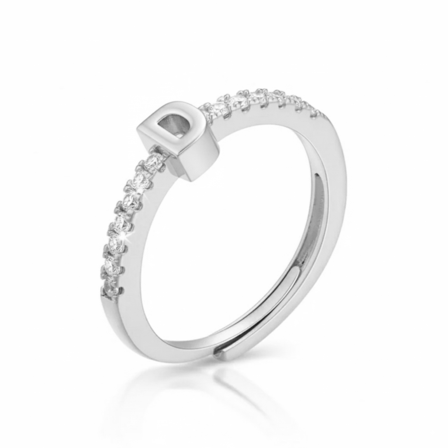 Adjustable Initial Ring "Sparkle"