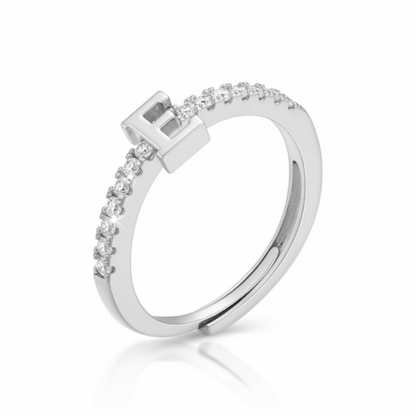 Adjustable Initial Ring "Sparkle"