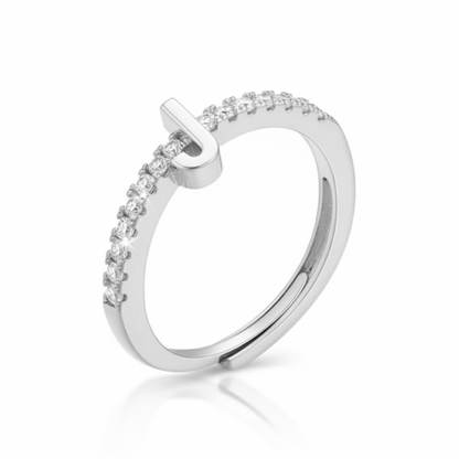 Adjustable Initial Ring "Sparkle"