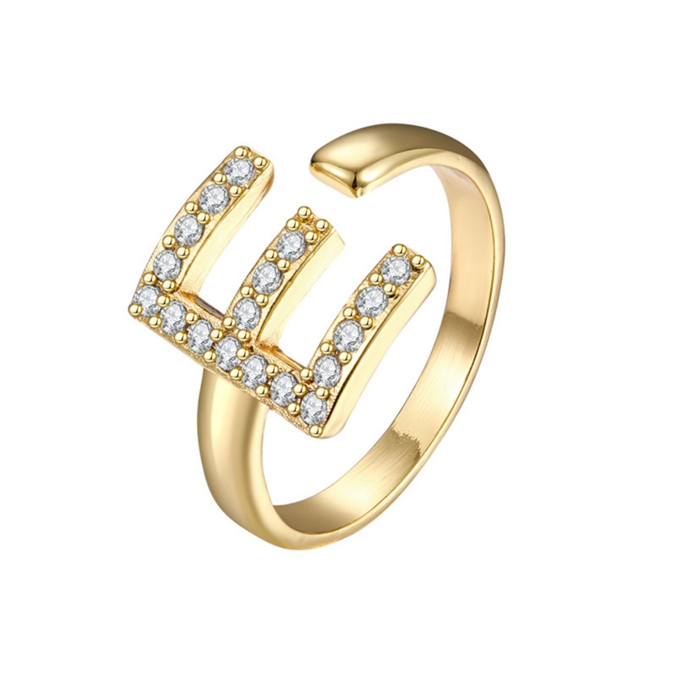 Adjustable Initial Ring "Twinkle"