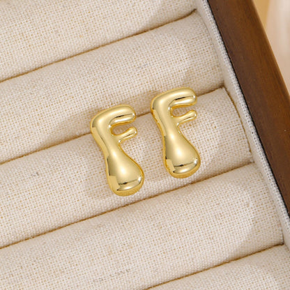 Initial Earrings "Luxe Bubble"