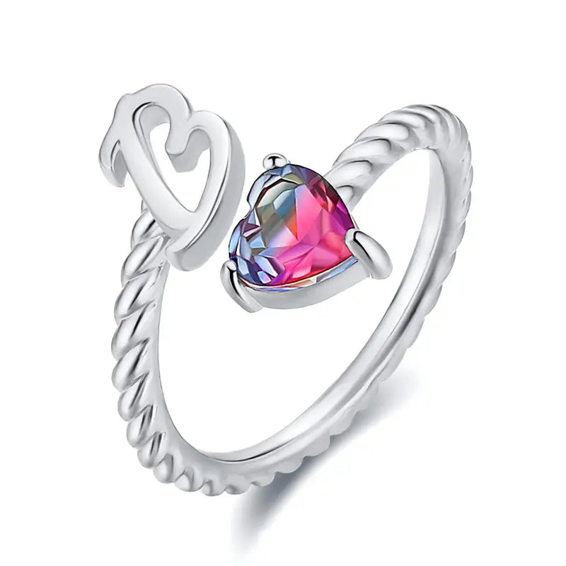 Adjustable Initial Ring "Mermaid Tail"