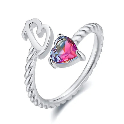 Adjustable Initial Ring "Mermaid Tail"
