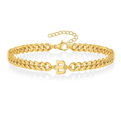 Initial Bracelet "Curb Letter"
